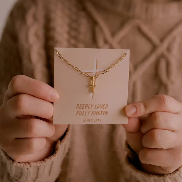 DEEPLY LOVED FULLY KNOWN CROSS NECKLACE