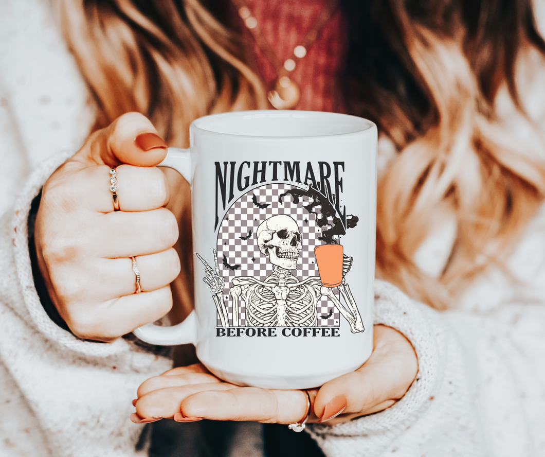 Nightmare before coffee coffee mug