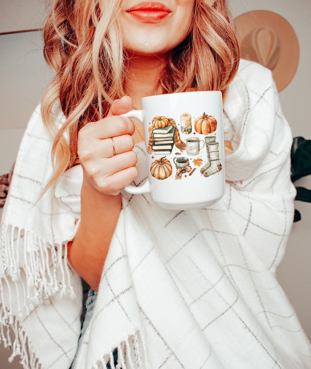 Coquette autumn girl coffee mug