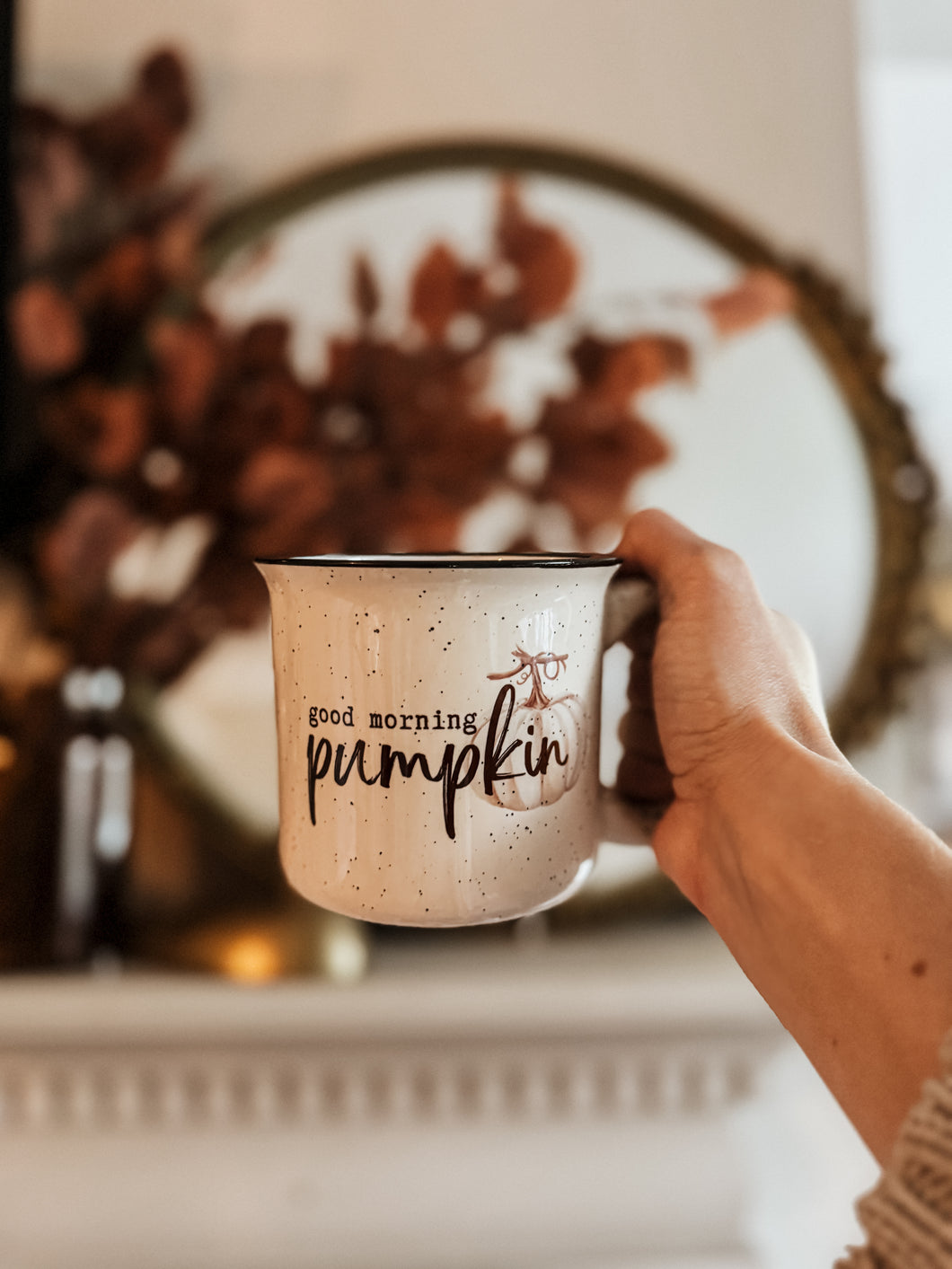 Good morning pumkin campfire coffee mug