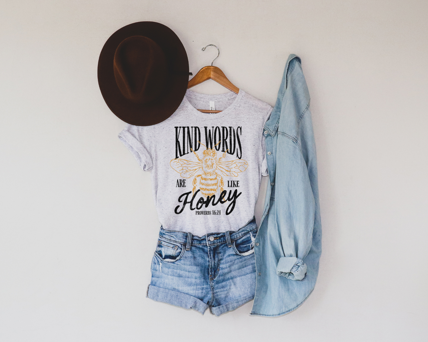 KIND WORDS ARE LIKE HONEY ADULT GRAPHIC TEE