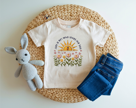 JUST A GIRL WHO LOVE THE SON YOUTH GRAPHIC TEE