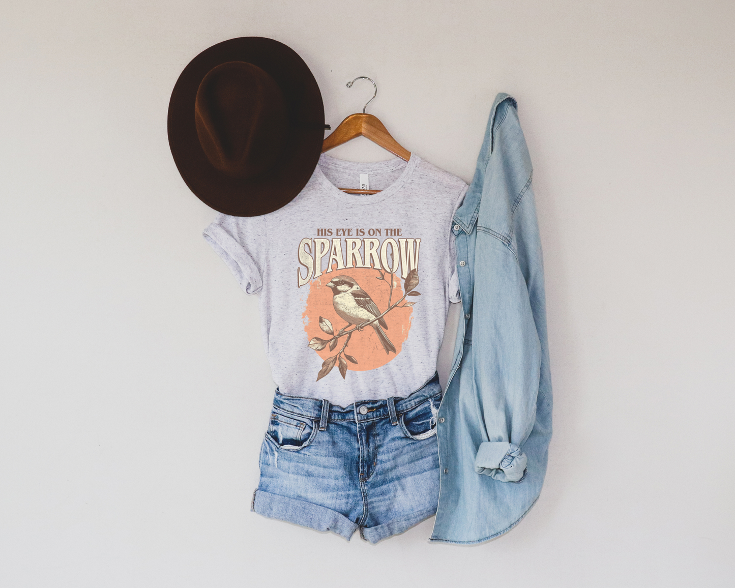 HIS EYE IS ON THE SPARROW ADULT GRAPHIC TEE