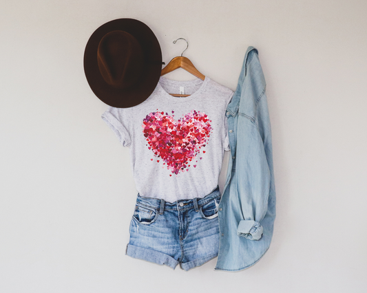WATERCOLOR VALENTINE HEART GRAPHIC TEE