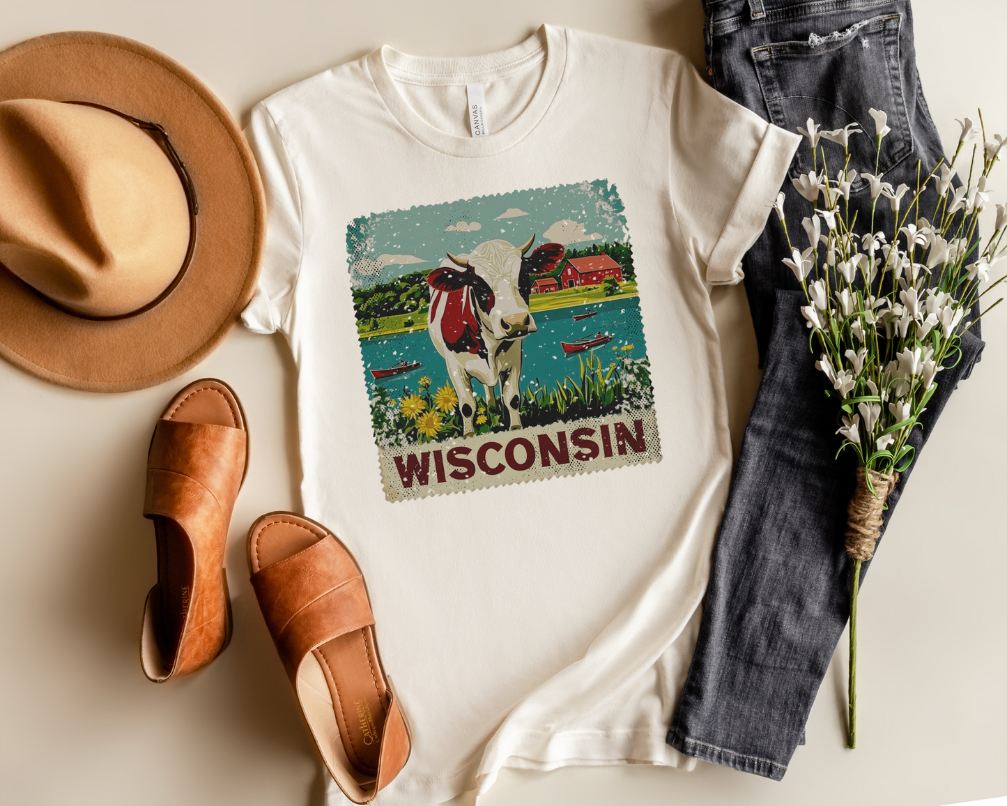 WISCONSIN COW STAMP GRAPHIC TEE