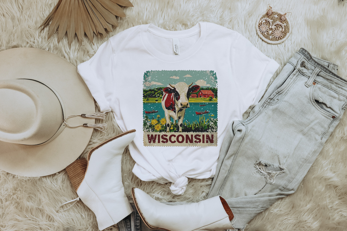 WISCONSIN COW STAMP GRAPHIC TEE