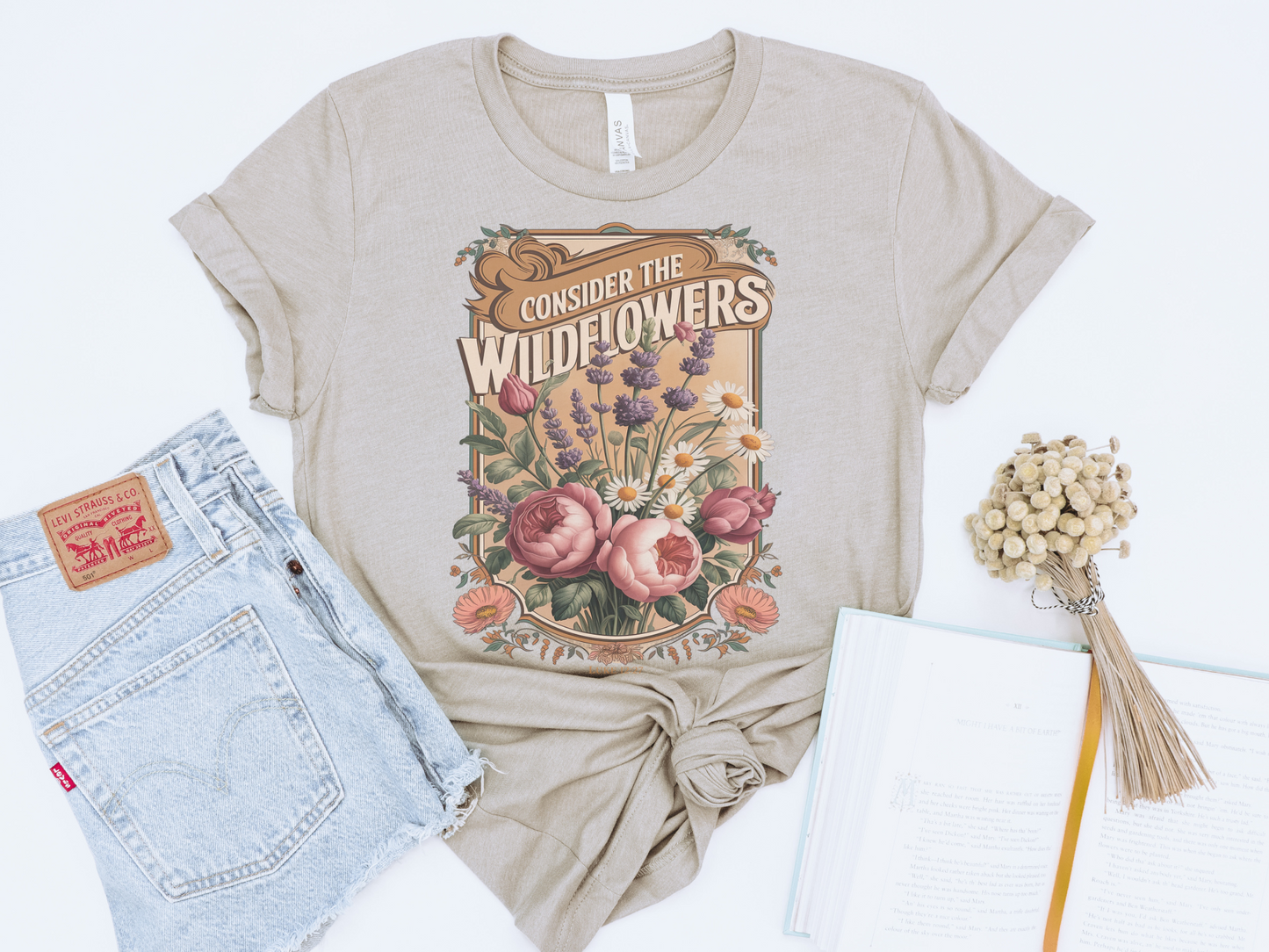 CONSIDER THE WILDFLOWERS LUKE 12:27 GRAPHIC TEE