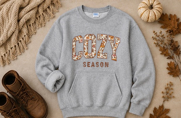 COZY SEASON POCKET CREWNECK SWEATSHIRT