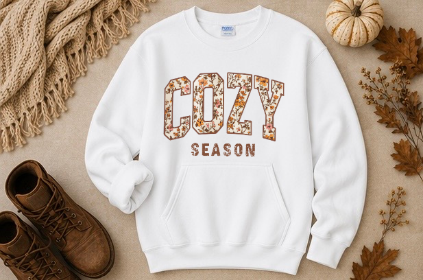 COZY SEASON POCKET CREWNECK SWEATSHIRT