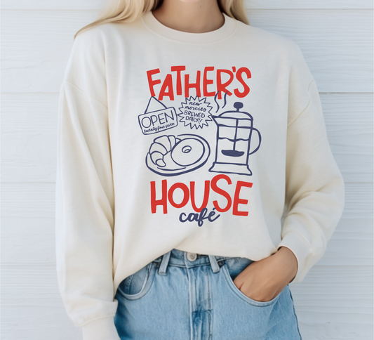 FATHER'S HOUSE CAFE RETRO CREWNECK SWEATSHIRT