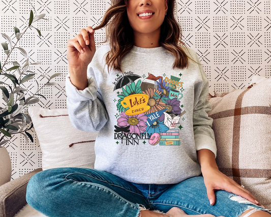 GILMORE GIRLS CREWNECK SWEATSHIRT WITH MATCHING SLEEVE PRINT