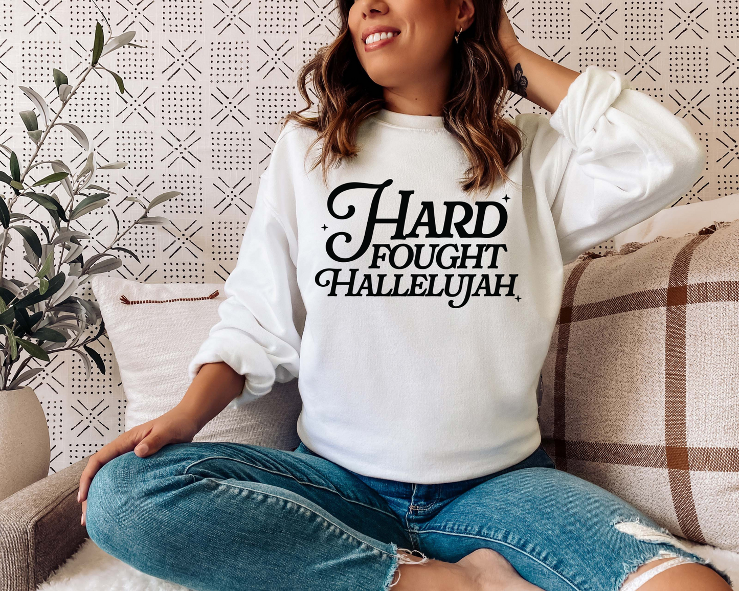 HARD FOUGHT HALLELUJAH BRANDON LAKE CREW NECK SWEATSHIRT