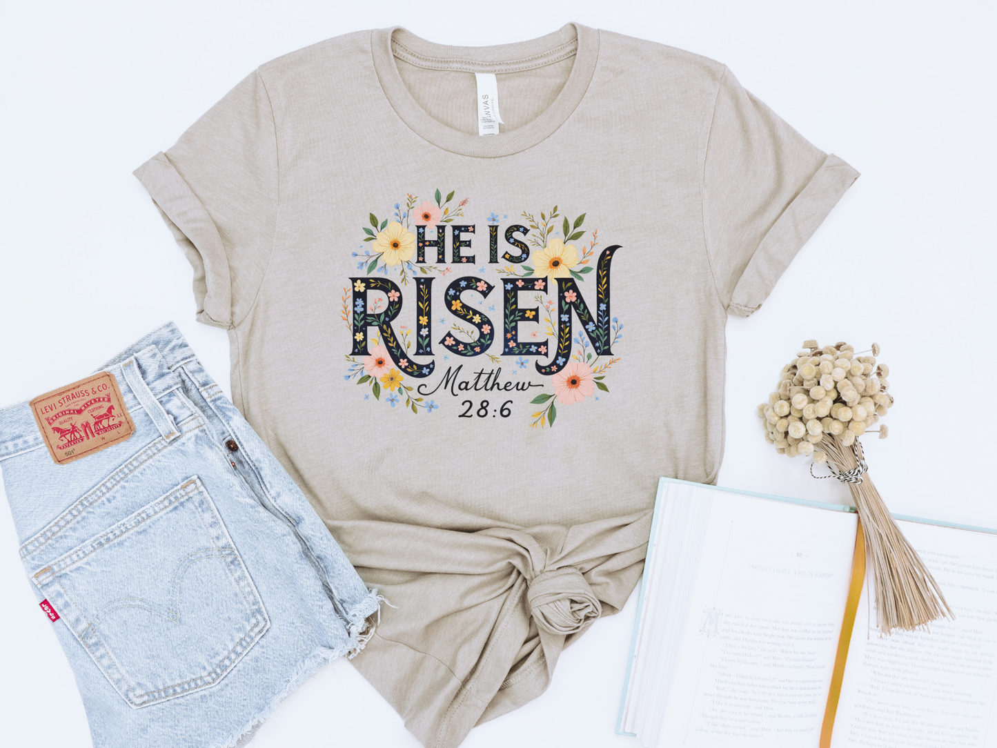HE IS RISEN EASTER GRAPHIC TEE