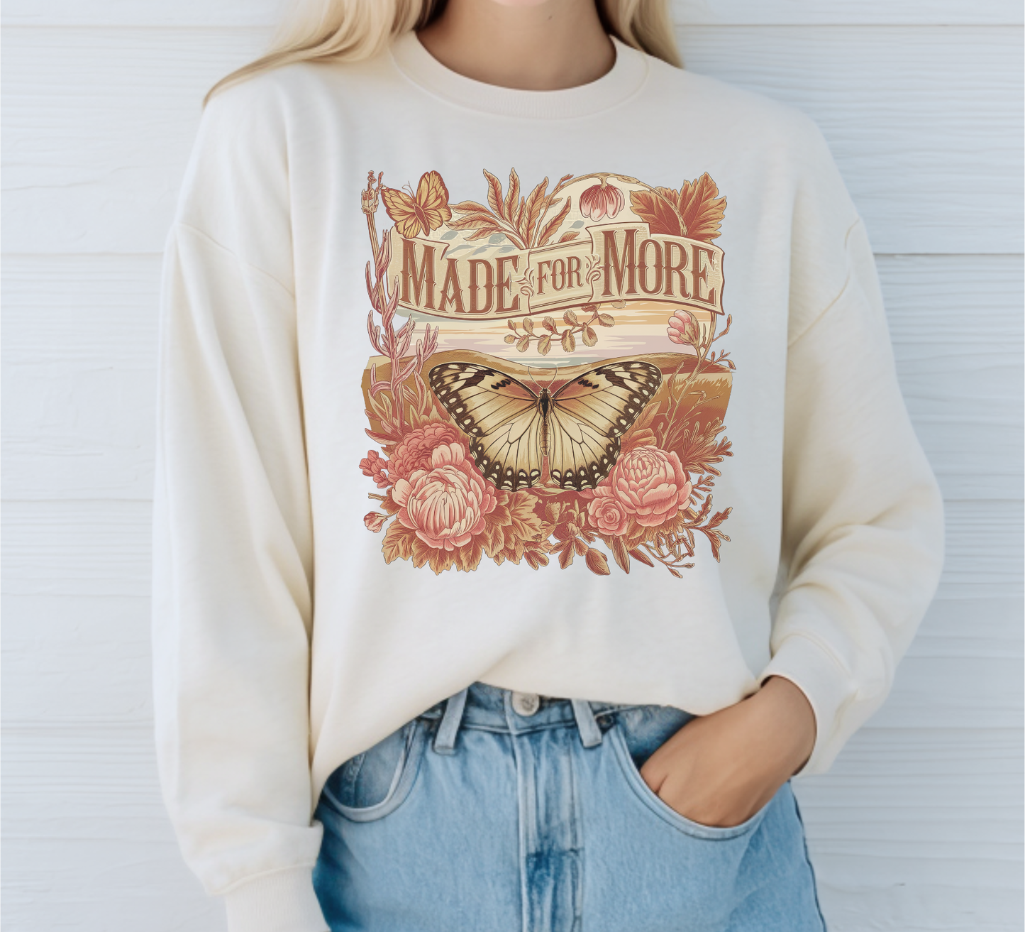 MADE FOR MORE VINTAGE INSPIRED CREWNECK SWEATSHIRT