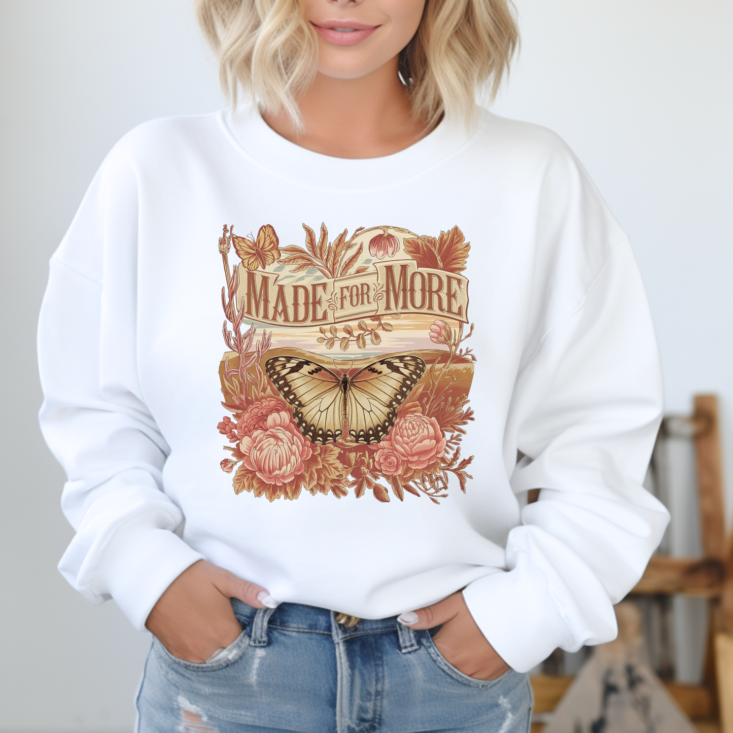 MADE FOR MORE VINTAGE INSPIRED CREWNECK SWEATSHIRT