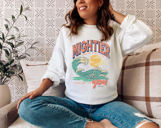 MIGHTIER THAN THE WAVES CREWNECK SWEATSHIRT ADULT