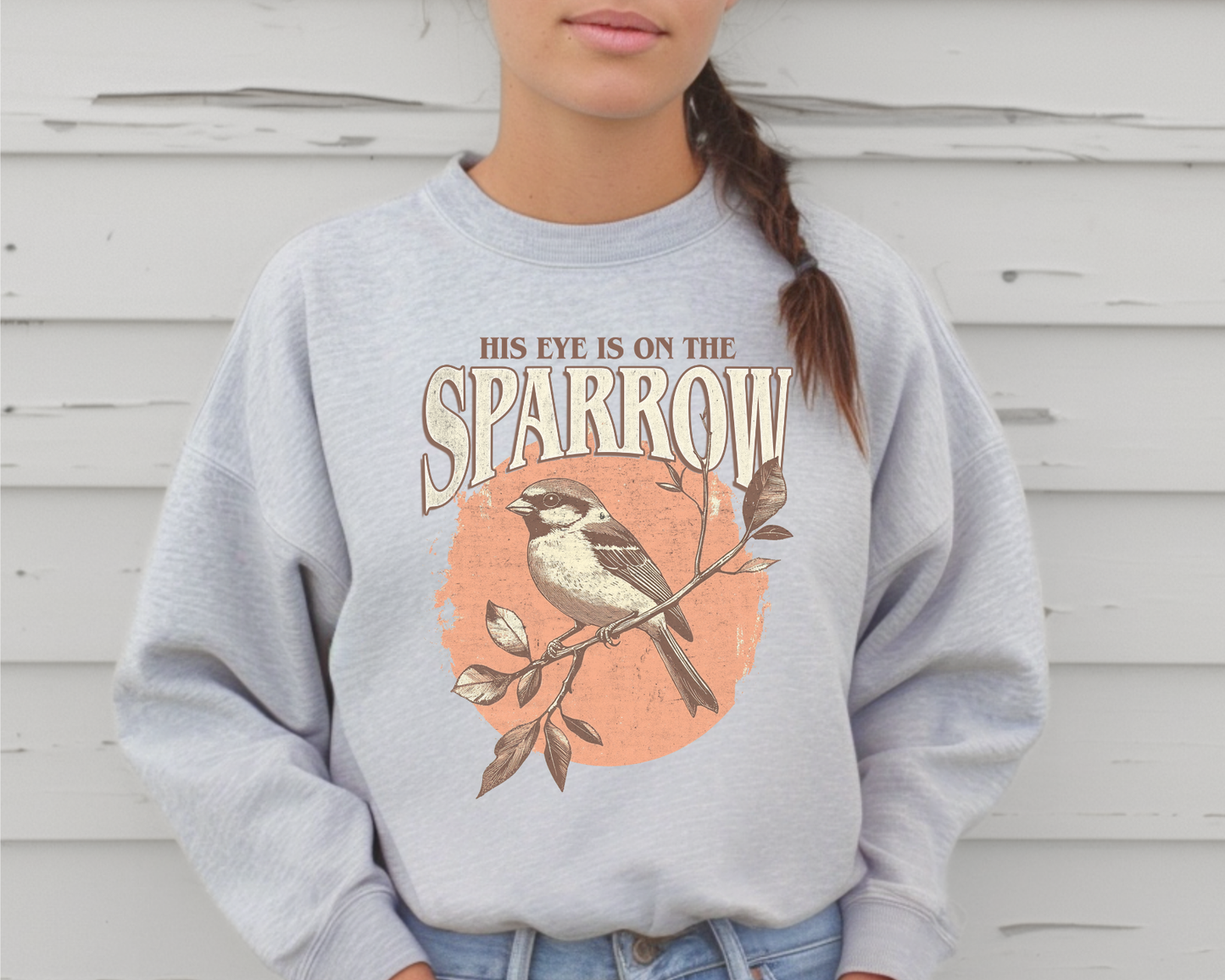 HIS EYE IS ON THE SPARROW CREWNECK SWEATSHIRT