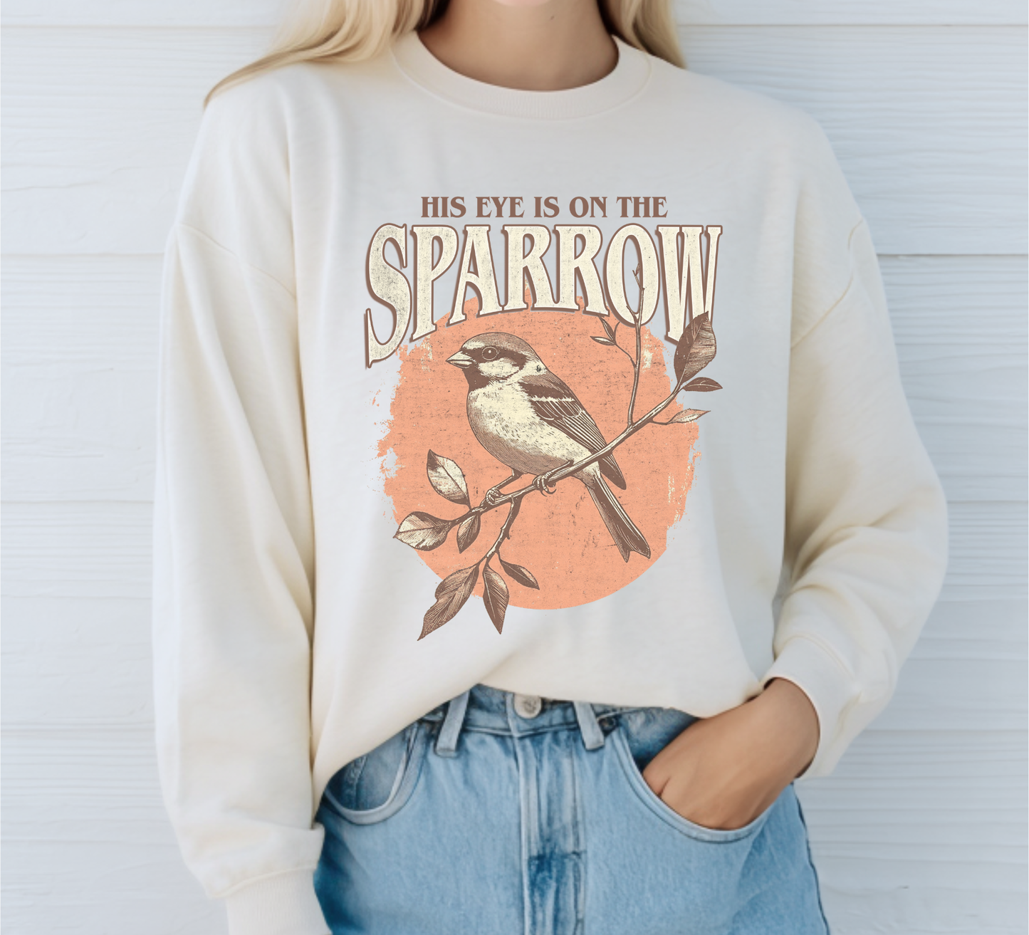 HIS EYE IS ON THE SPARROW CREWNECK SWEATSHIRT