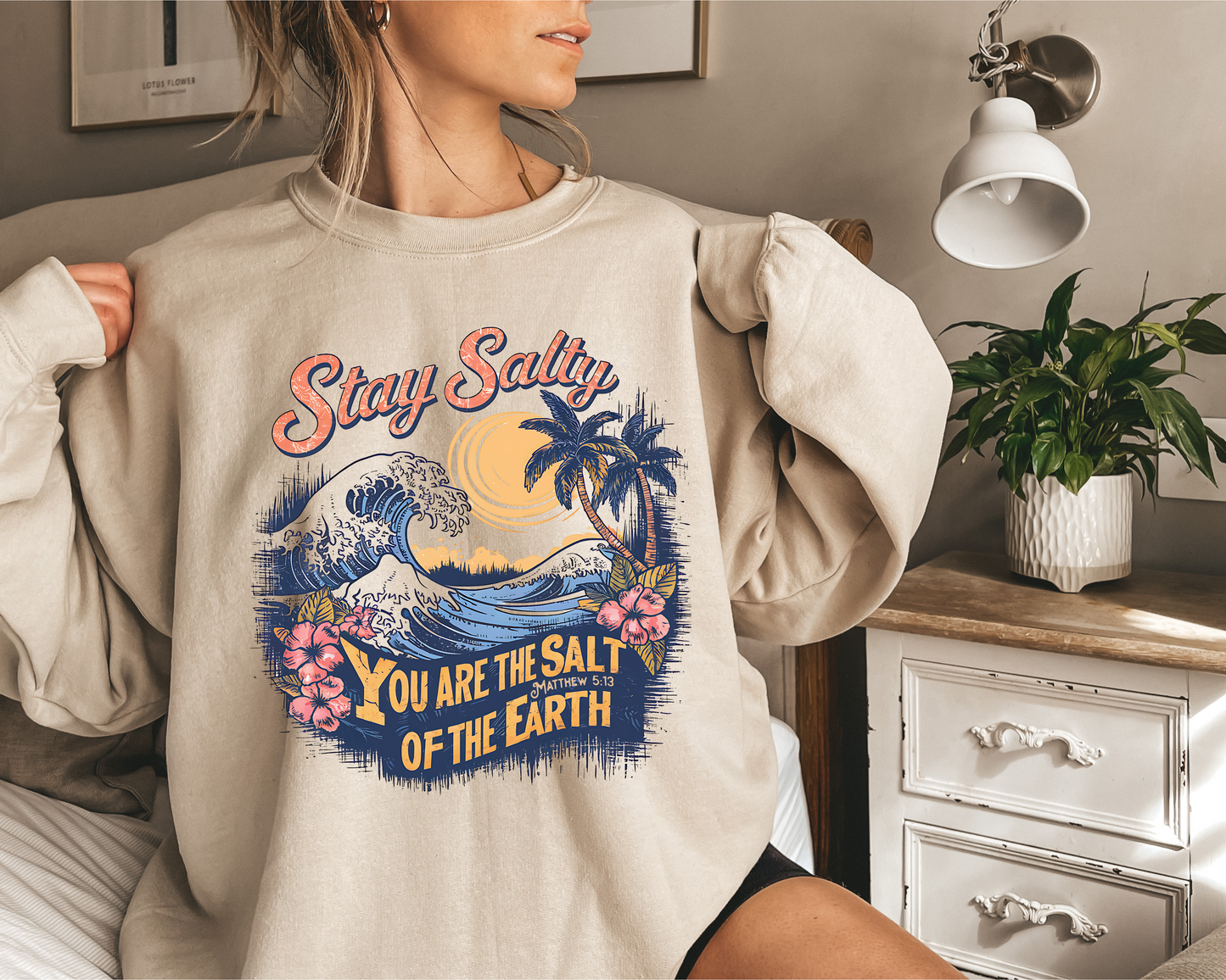 STAY SALTY MATTHEW 5:13 CREWNECK SWEATSHIRT
