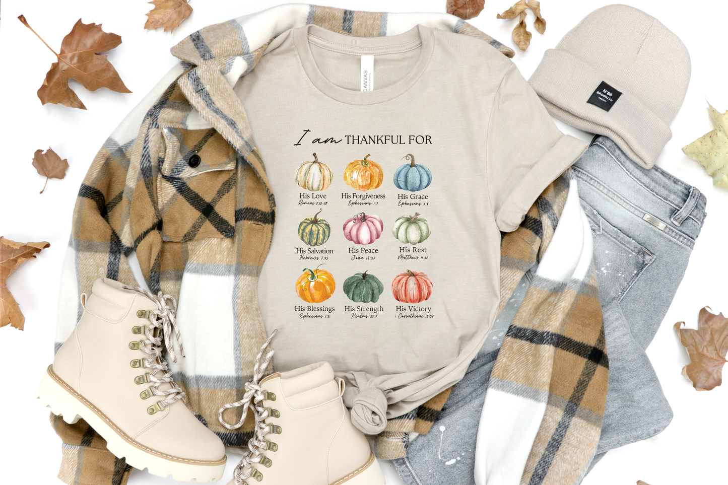 THANKFUL FOR... PUMPKIN FALL CHRISTIAN GRAPHIC TEE