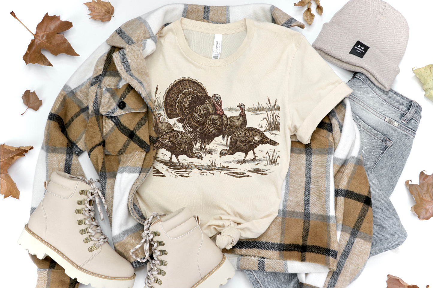 VINTAGE RETRO TURKEY FALL GRAPHIC TEE