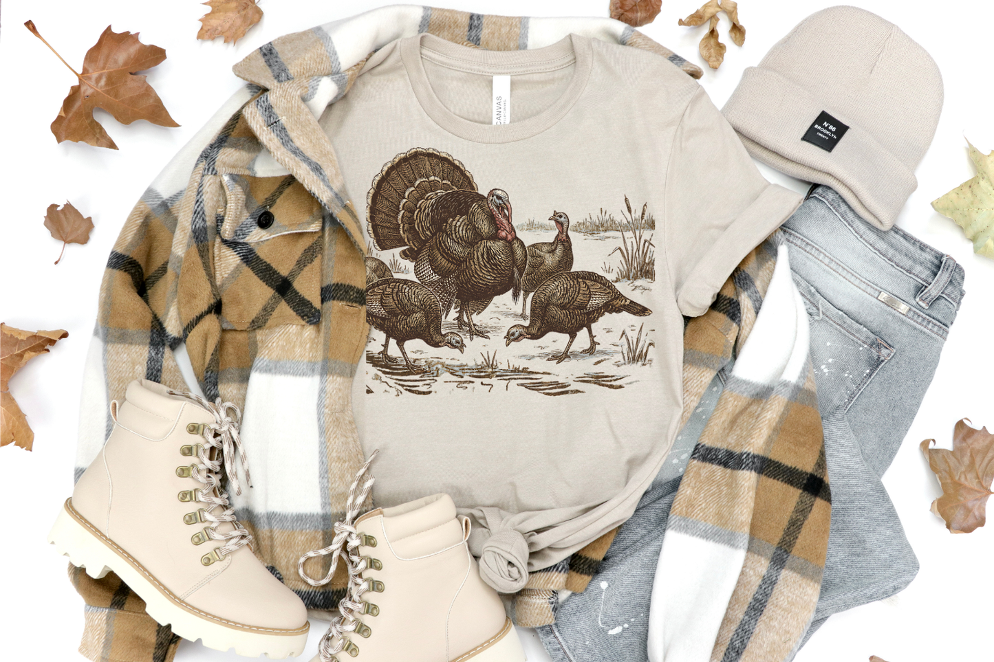 VINTAGE RETRO TURKEY FALL GRAPHIC TEE