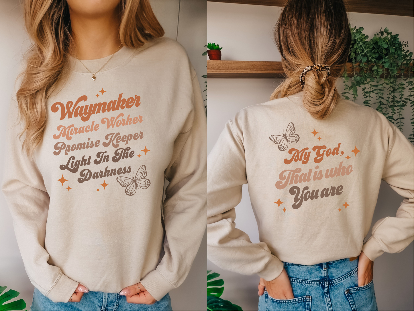 WAYMAKER MIRACLE WORKER CREWNECK SWEATSHIRT ADULT DOUBLE SIDED